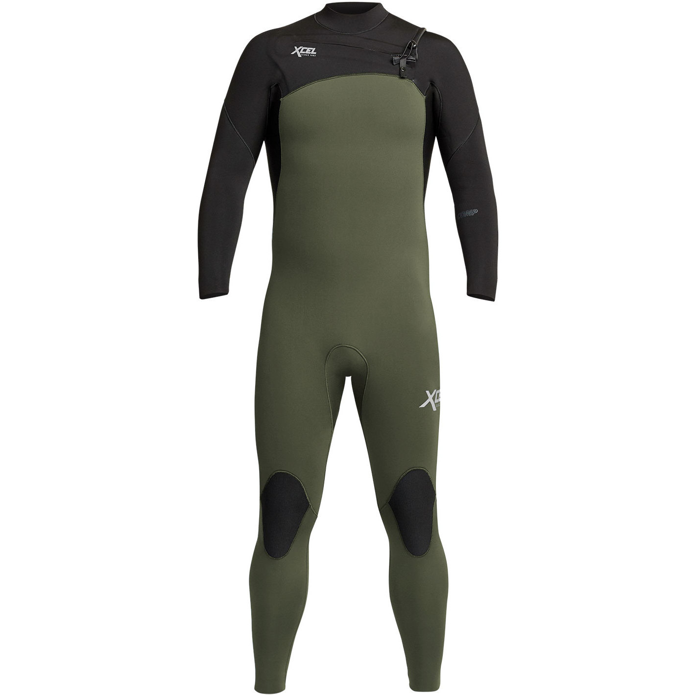 2023 Xcel Da Uomo Comp 4/3mm Chest Zip Muta MN43ZXC0D - Dark Forest / Black